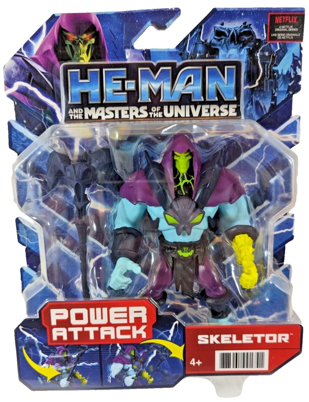 NIB Mattel He-Man Power Attack Skeletor Doll With Power Staff - Multicolor